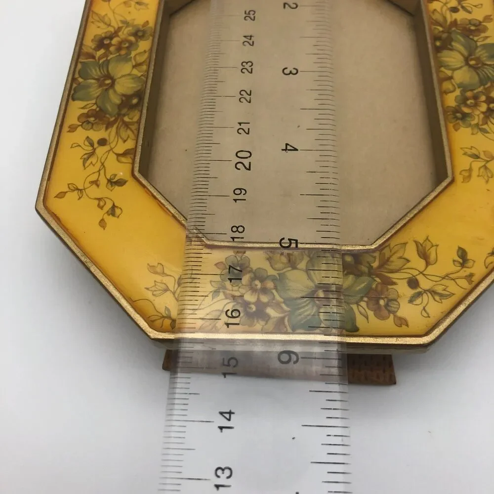 Bucklers NY Enamel Photo Frames Set of 2 Yellow Floral VINTAGE